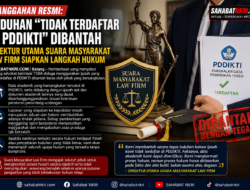 SANGGAHAN RESMI: Tuduhan “Tidak Terdaftar di PDDIKTI” Dibantah, Direktur Utama Suara Masyarakat Law Firm Siapkan Langkah Hukum